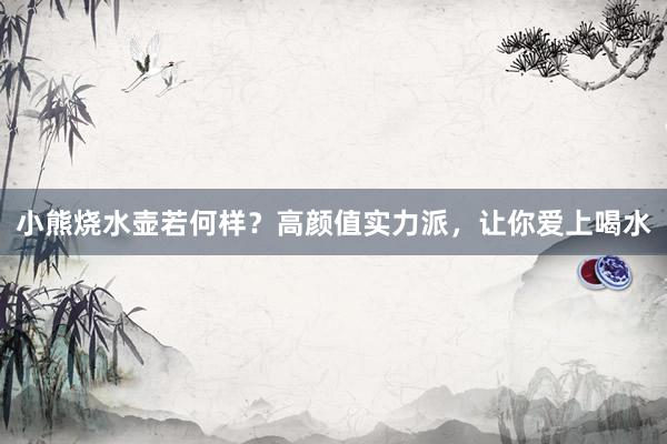 小熊烧水壶若何样？高颜值实力派，让你爱上喝水
